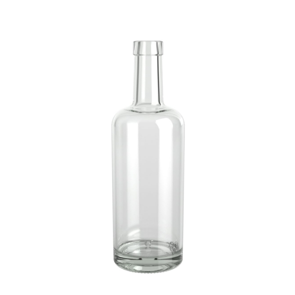 Photo d'une bouteille vide pour spiritueux de teinte blanche