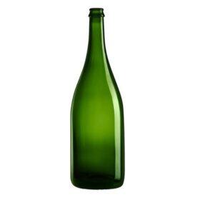 Photo d'une bouteille vide de cidre de 150 cl de teinte verte