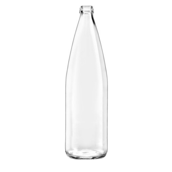 Photo d'une bouteille vide de 100 cl de teinte blanche